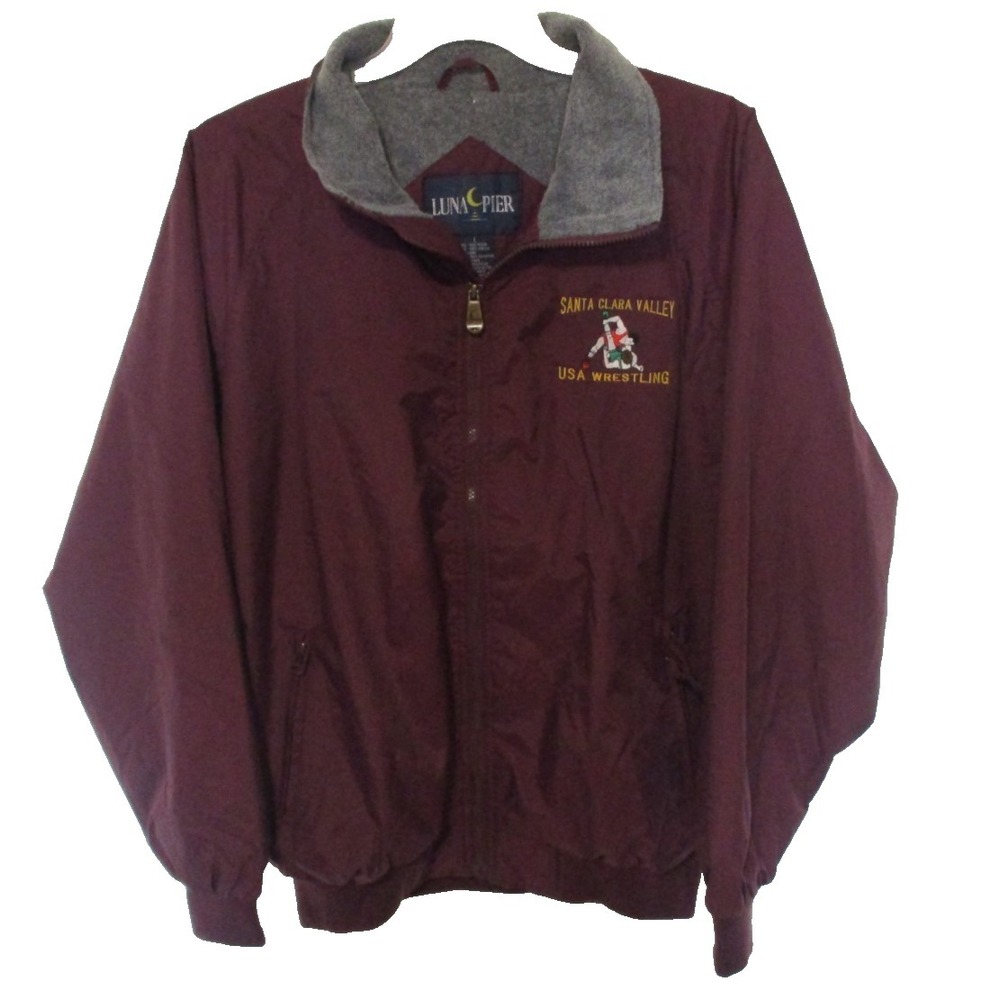 VTG 90s‎ Luna Pier Santa Clara Valley USA Wrestling Fleece lined Jacket Mens L